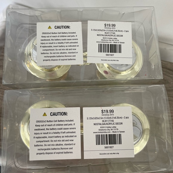 NWT 2 Packs of 2 Candle Decor Battery Clips Gold Sparkle Holly Holiday Christmas - Picture 10 of 11